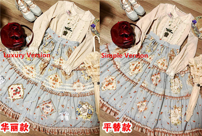 Miss Point Kitty and Rose Prints Lolita Skirt