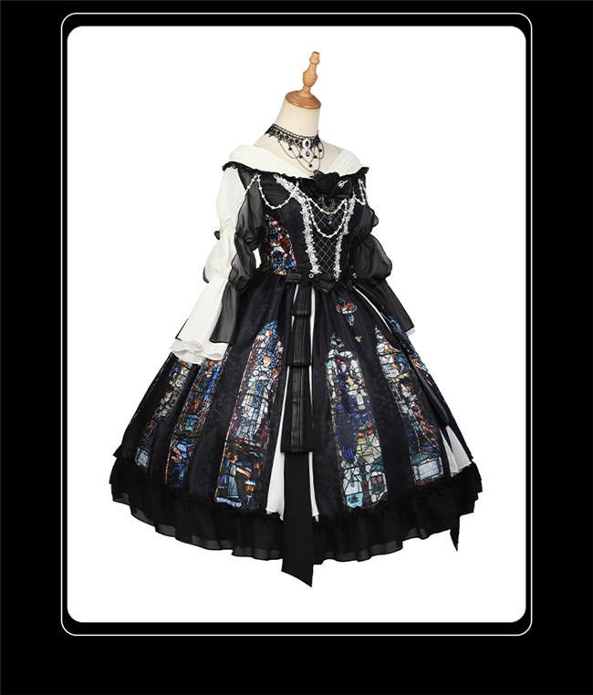 Ying Luo Fu Stained Glass Gothic Lolita Dress
