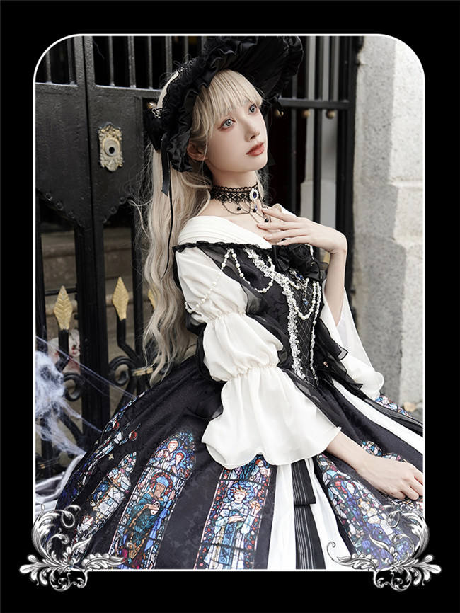 Ying Luo Fu Stained Glass Gothic Lolita Dress