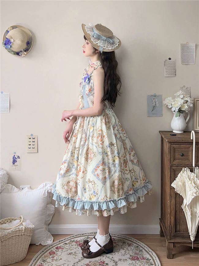 Miss Point Kitty and Rose Prints Daily Wear Lolita Jumper Dress