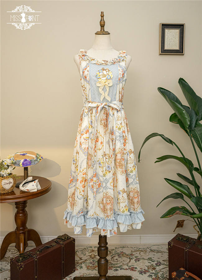 Miss Point Kitty and Rose Prints Daily Wear Lolita Jumper Dress
