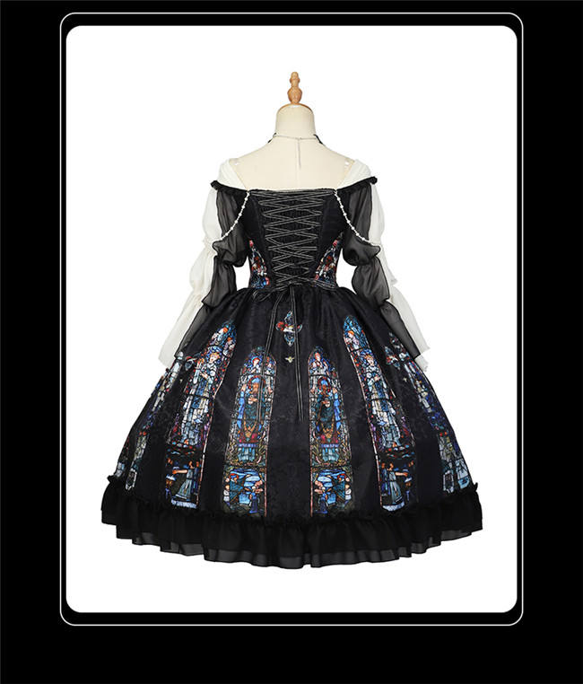 Ying Luo Fu Stained Glass Gothic Lolita Dress