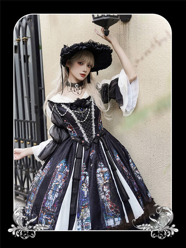 Ying Luo Fu Stained Glass Gothic Lolita Dress