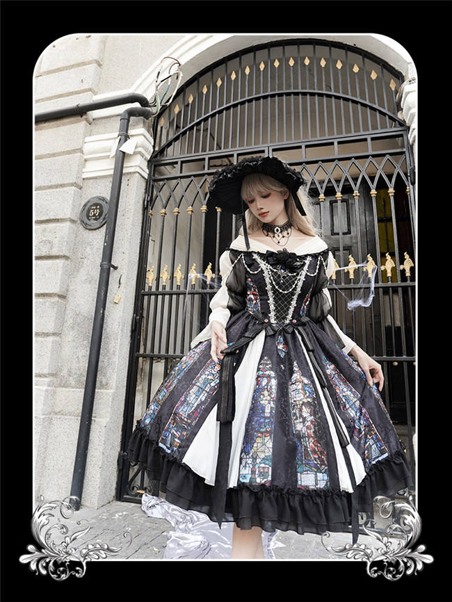 Ying Luo Fu Stained Glass Gothic Lolita Dress