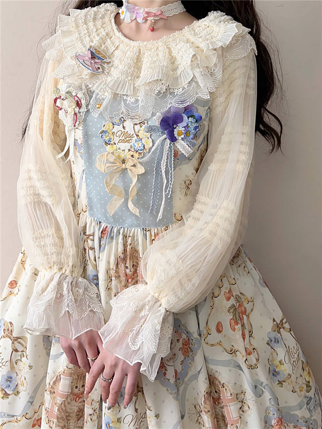 Miss Point Kitty and Rose Prints Daily Wear Lolita Jumper Dress