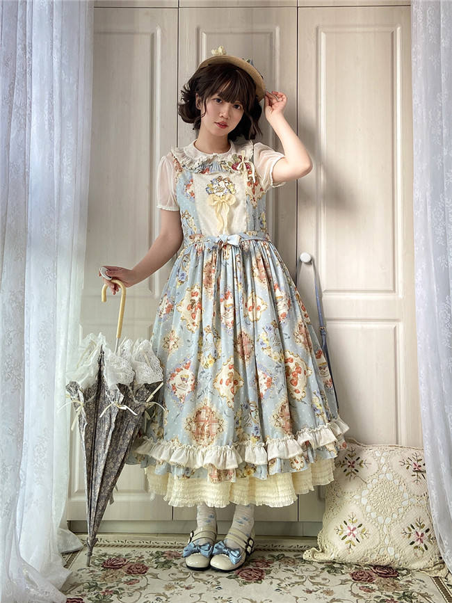 Miss Point Kitty and Rose Prints Daily Wear Lolita Jumper Dress