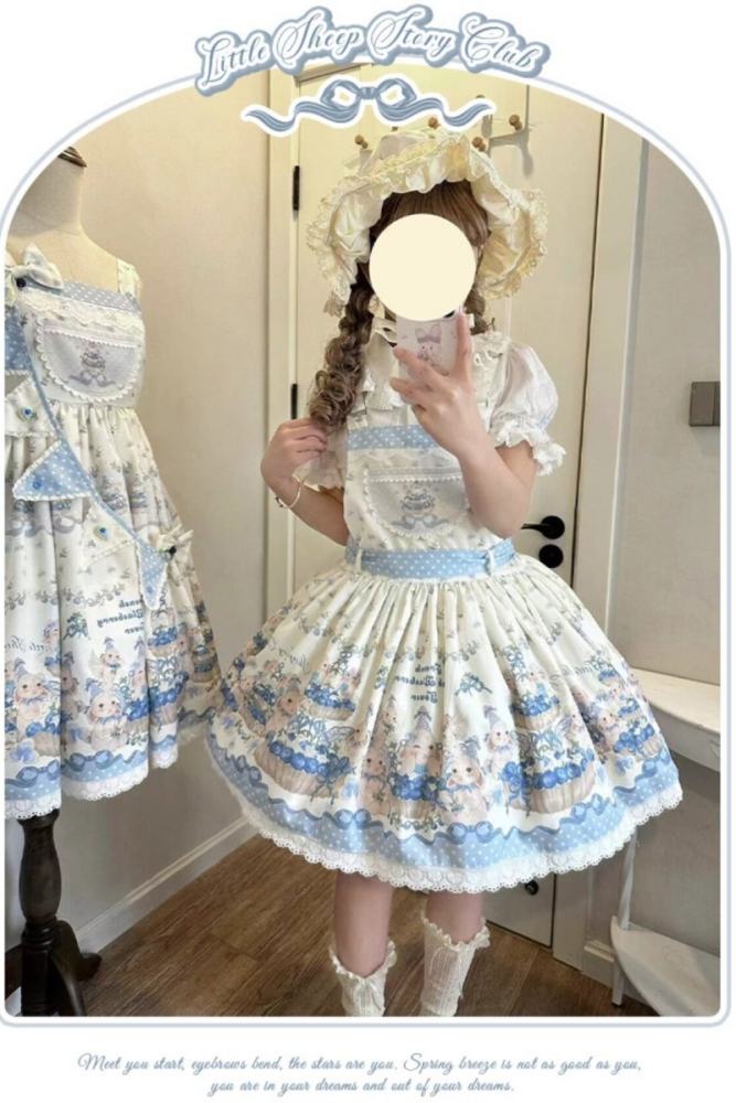 Lamb Blueberry Tower Sweet Lolita Jumpers, Salopette, Blouse and Accessories