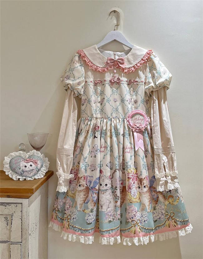 Dark Star Island Cat Fantasy Land Sweet Lolita OP, JSK, Skirt, Blouse and T-shirt