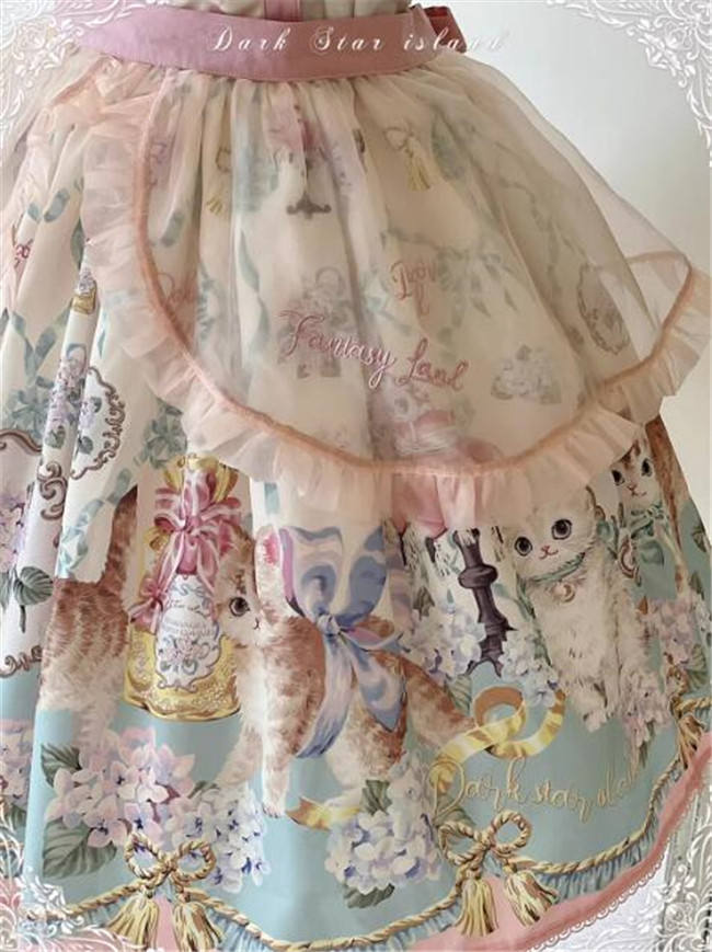 Dark Star Island Cat Fantasy Land Sweet Lolita OP, JSK, Skirt, Blouse and T-shirt