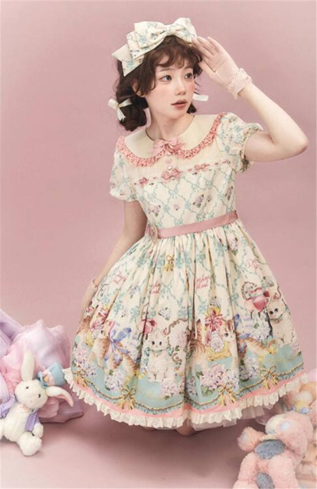 Dark Star Island Cat Fantasy Land Sweet Lolita OP, JSK, Skirt, Blouse and T-shirt