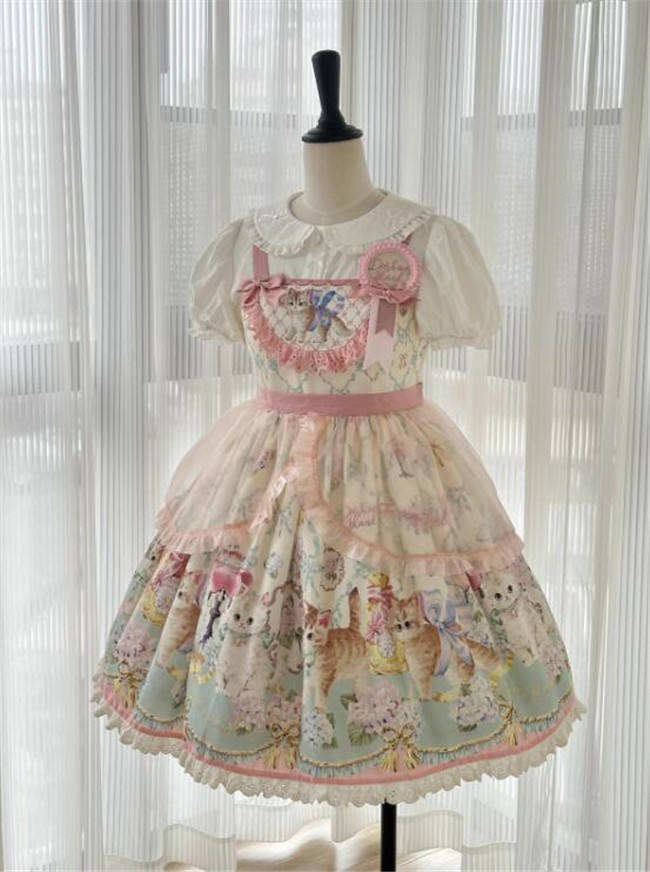 Dark Star Island Cat Fantasy Land Sweet Lolita OP, JSK, Skirt, Blouse and T-shirt