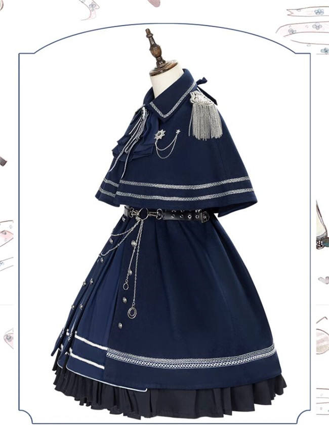 Ying Luo Fu War without War Military Lolita Dress, Cape and Accessories