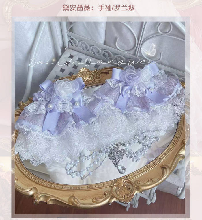 Maiye Diane Rose Hime Lolita Princess Headdress Wristcuffs Tailing
