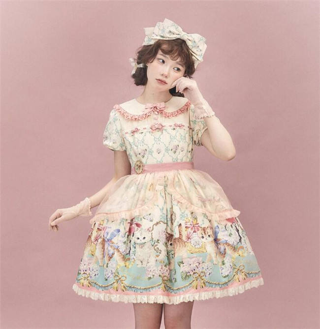 Dark Star Island Cat Fantasy Land Sweet Lolita OP, JSK, Skirt, Blouse and T-shirt
