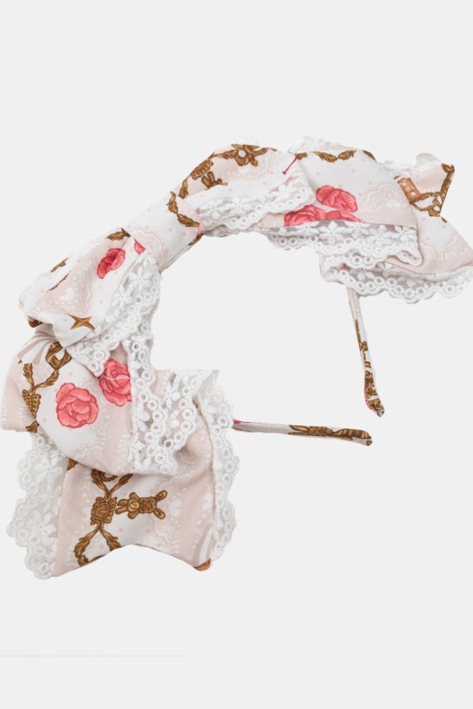 Nnstar Sugar Festivaly Retro Prints Lolita Hat Headbow and Choker