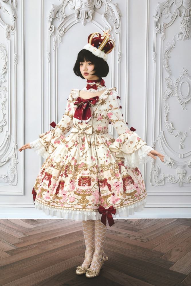 Nnstar Sugar Festivaly Retro Prints Lolita Hat Headbow and Choker