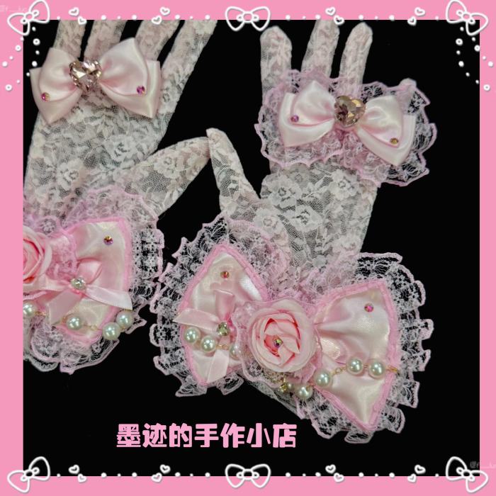 Moji Himegyaru Lace Bows Gyaru Golves and Rings