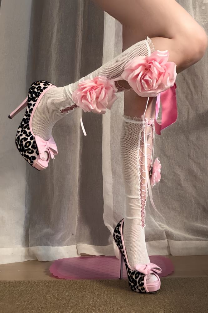 LilGyaru Himegyaru Gal Style Leopard Print Heels Shoes