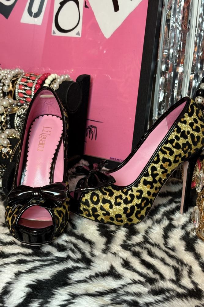 LilGyaru Himegyaru Gal Style Leopard Print Heels Shoes