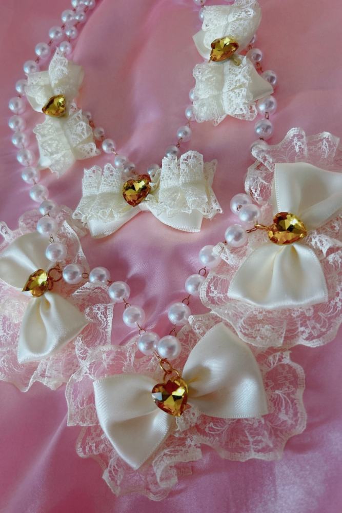Shibuya Himegyaru Gal Style Lacework Bows Necklace