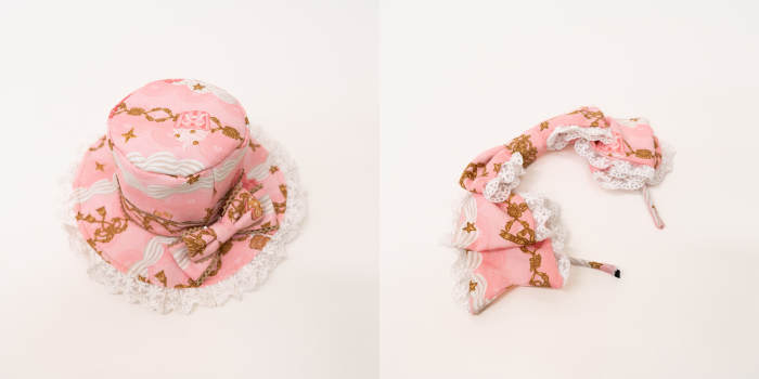 Nnstar Sugar Festivaly Retro Prints Lolita Hat Headbow and Choker
