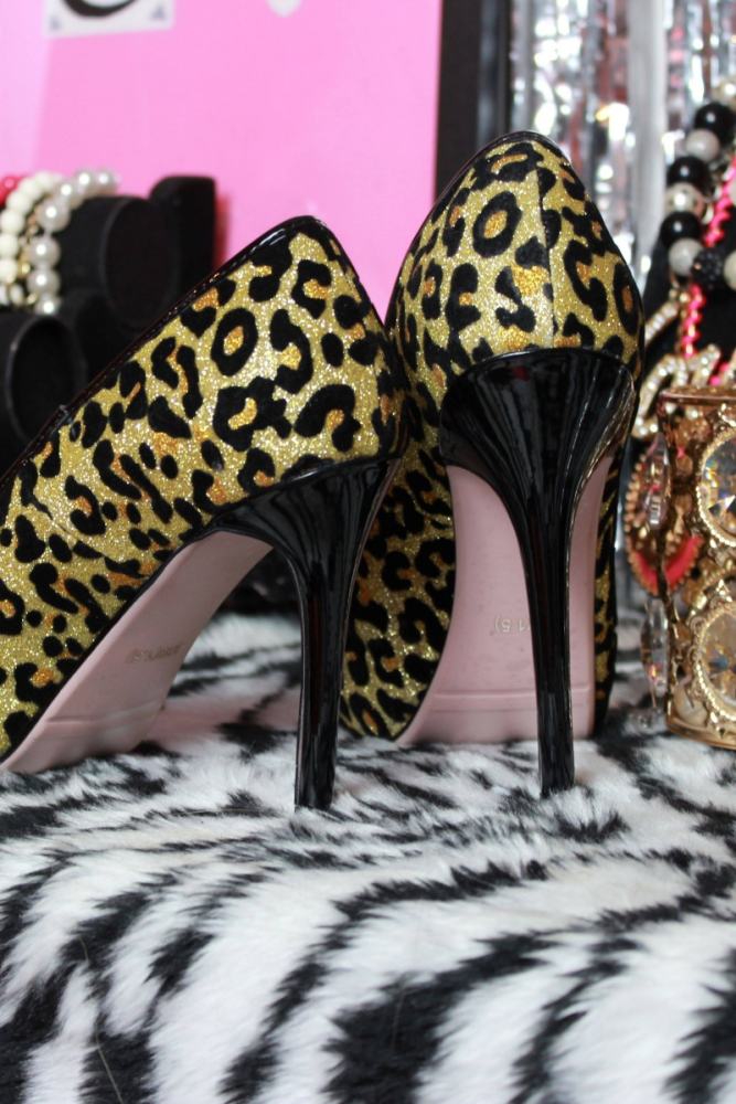 LilGyaru Himegyaru Gal Style Leopard Print Heels Shoes