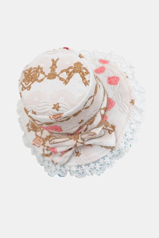 Nnstar Sugar Festivaly Retro Prints Lolita Hat Headbow and Choker