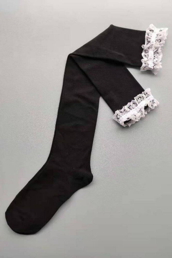 Lacework Above Knee-high Lolita Cotton Socks 4 Colors