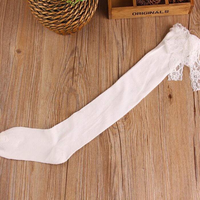 Lacework Above Knee-high Lolita Cotton Socks 4 Colors