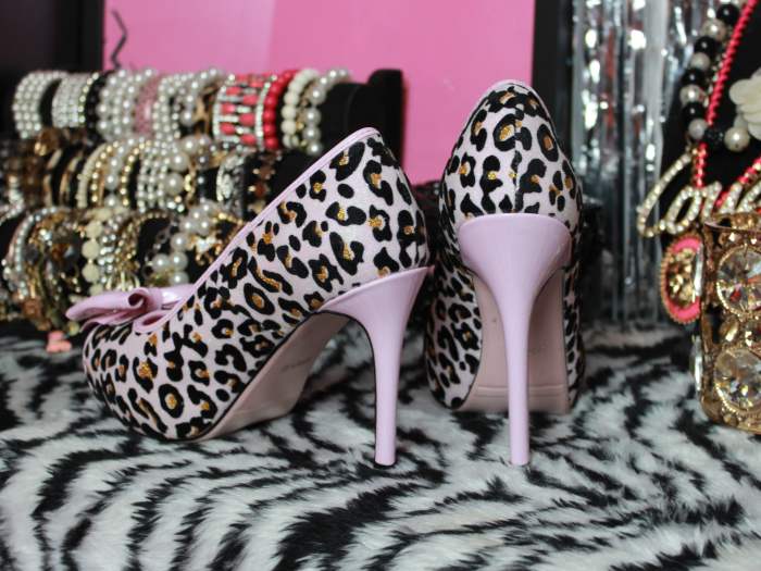 LilGyaru Himegyaru Gal Style Leopard Print Heels Shoes