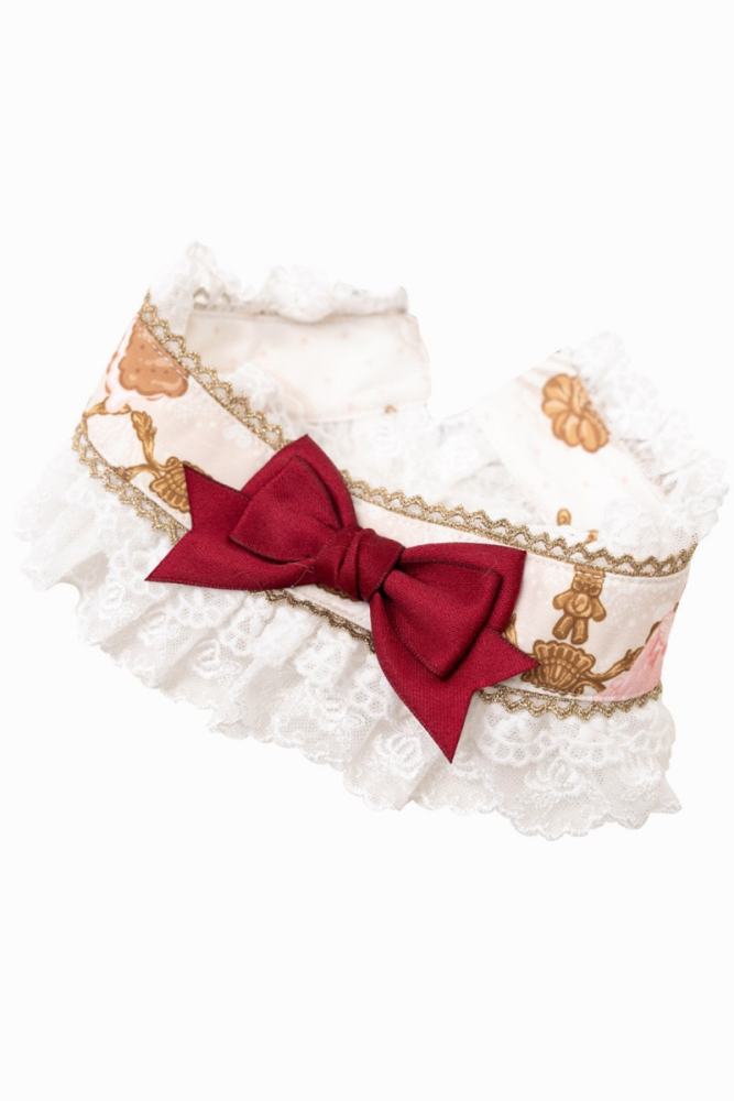 Nnstar Sugar Festivaly Retro Prints Lolita Hat Headbow and Choker