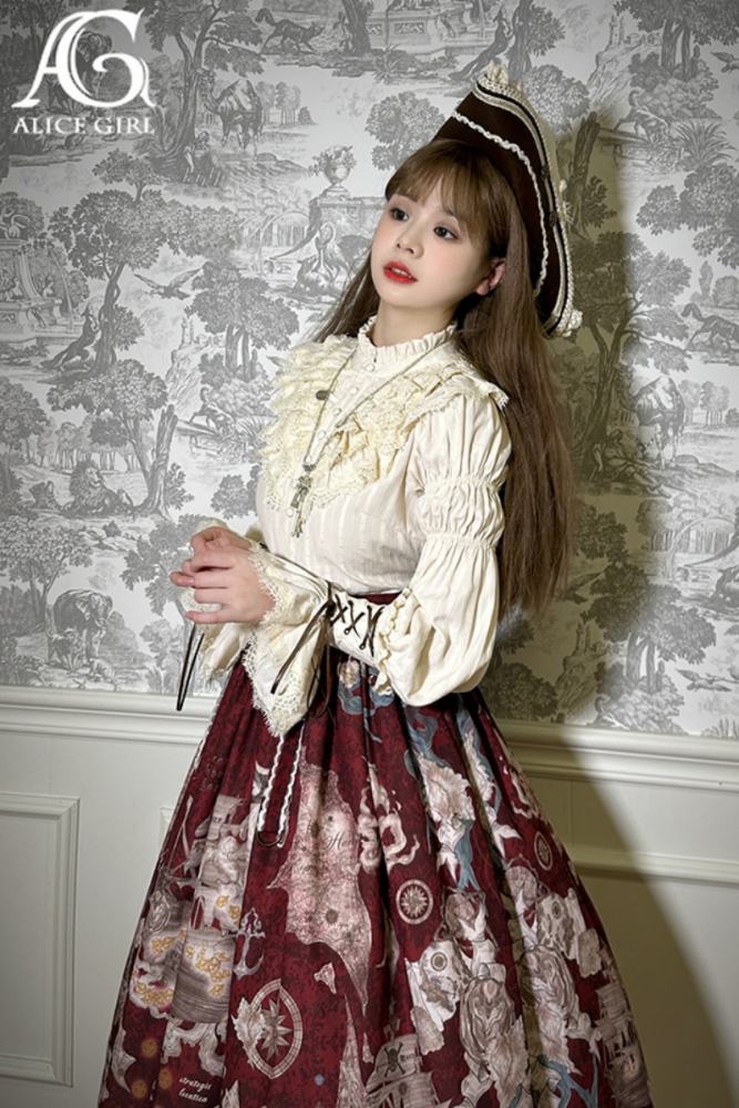 Alice Girl Nautical Treasure Hunt Guide Gigot Sleeve Lolita Blouse