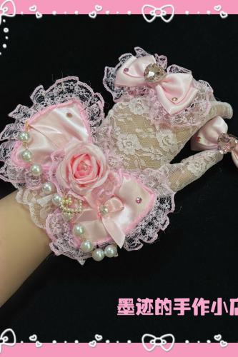 Moji Himegyaru Lace Bows Gyaru Golves and Rings