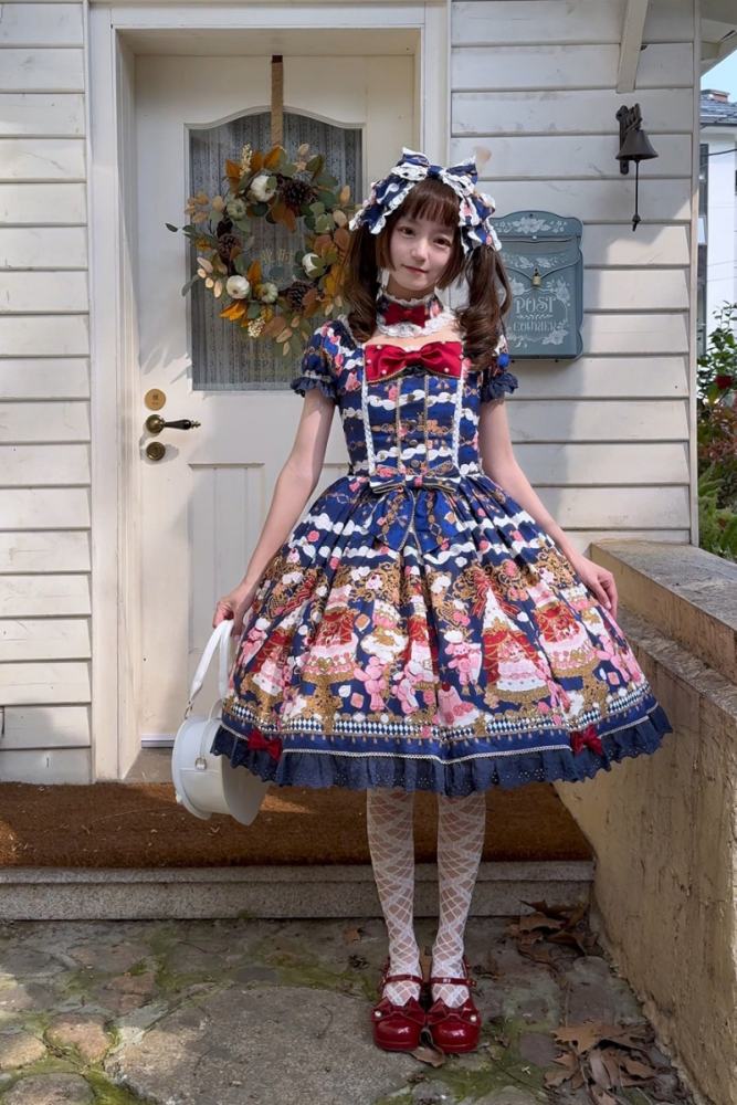 Nnstar Sugar Festivaly Retro Prints Lolita OP 3 Colors