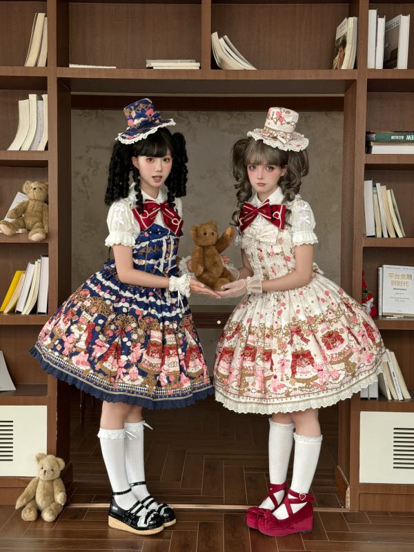 Nnstar Sugar Festivaly Classic Lolita JSK, Hat and Headbow