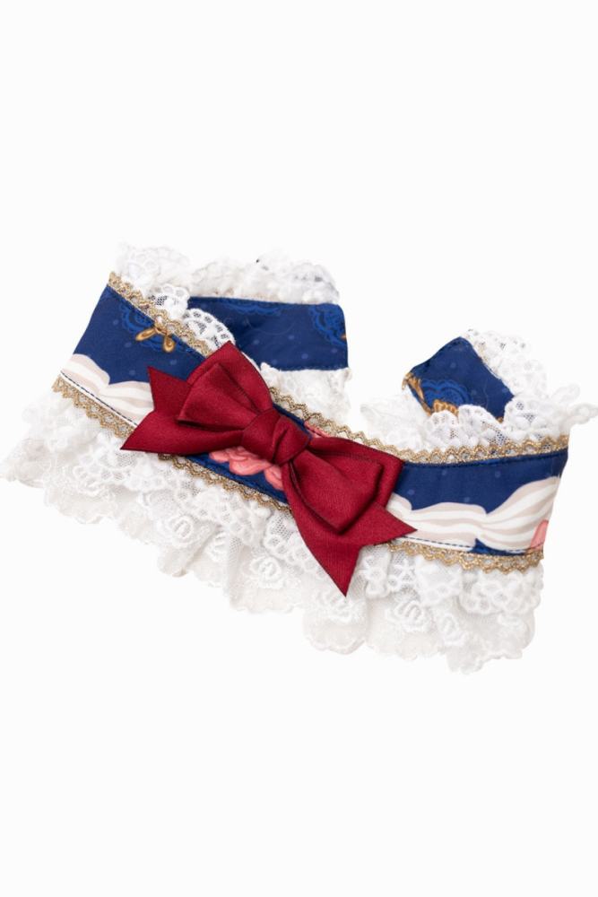 Nnstar Sugar Festivaly Retro Prints Lolita Hat Headbow and Choker