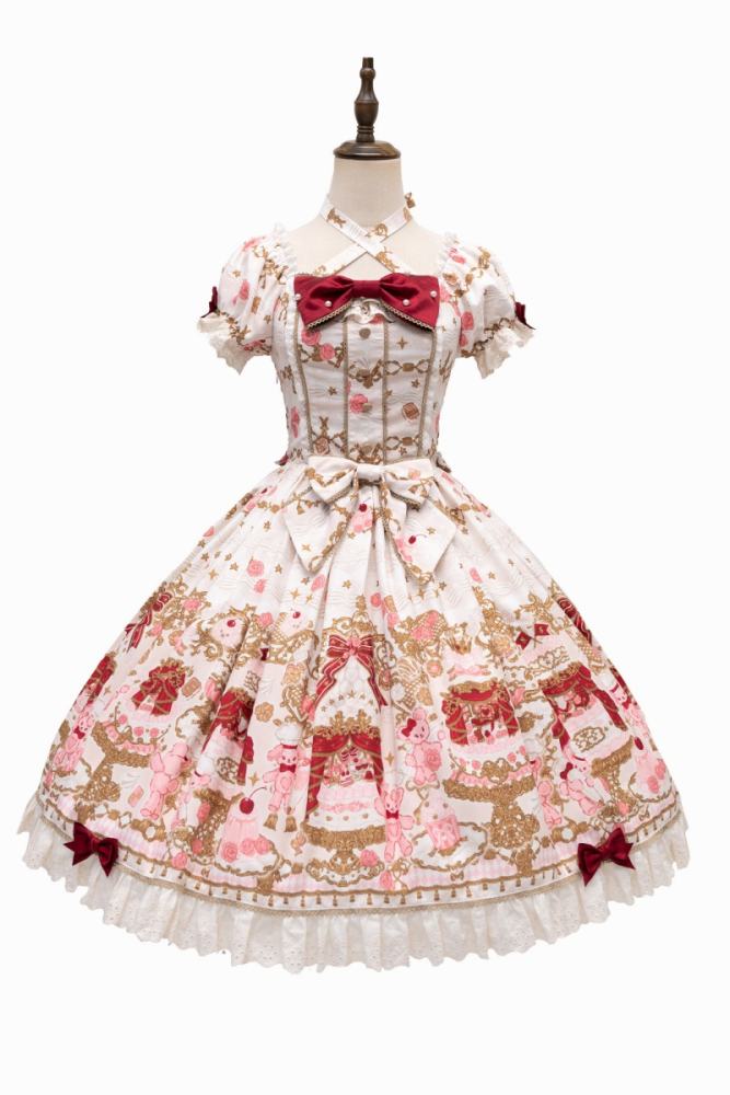 Nnstar Sugar Festivaly Retro Prints Lolita OP 3 Colors