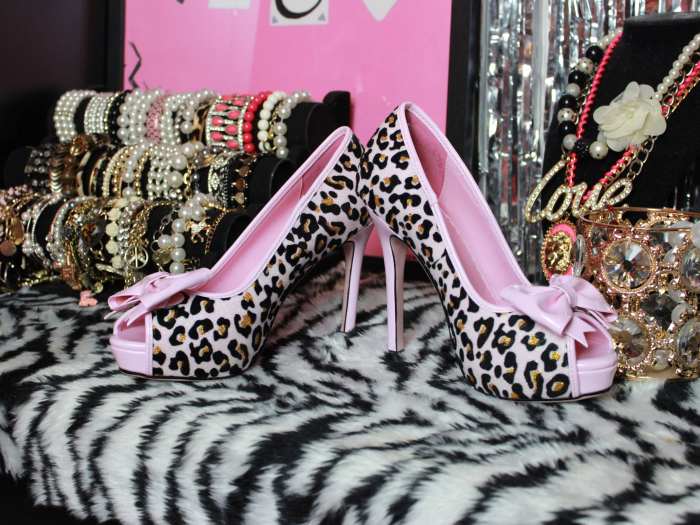 LilGyaru Himegyaru Gal Style Leopard Print Heels Shoes