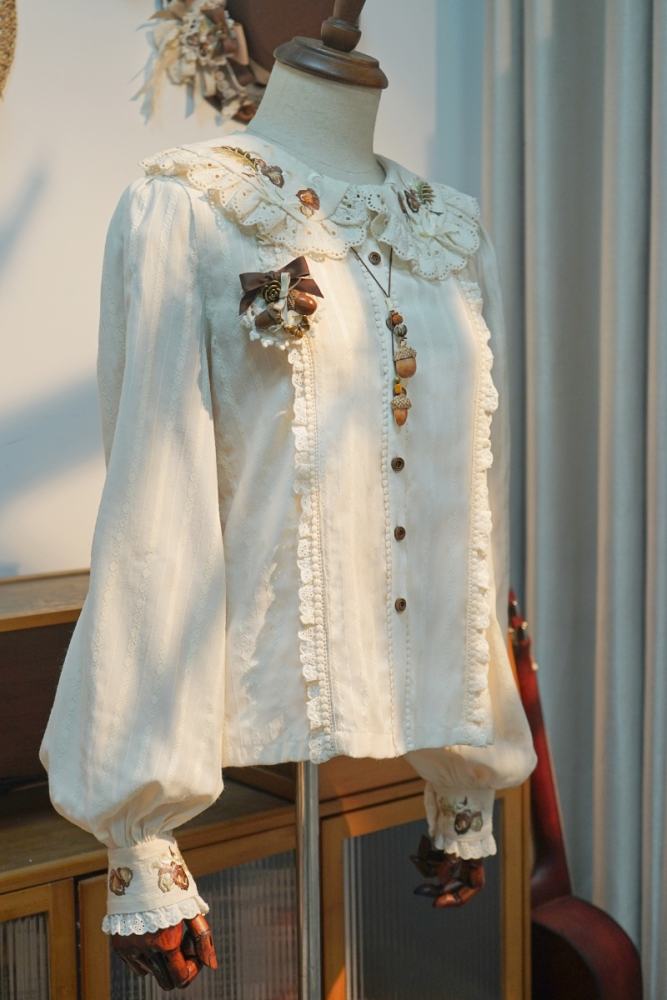 Shyp ~Forest Acorns~ Cotton Lolita JSK Blouse and Cardigan