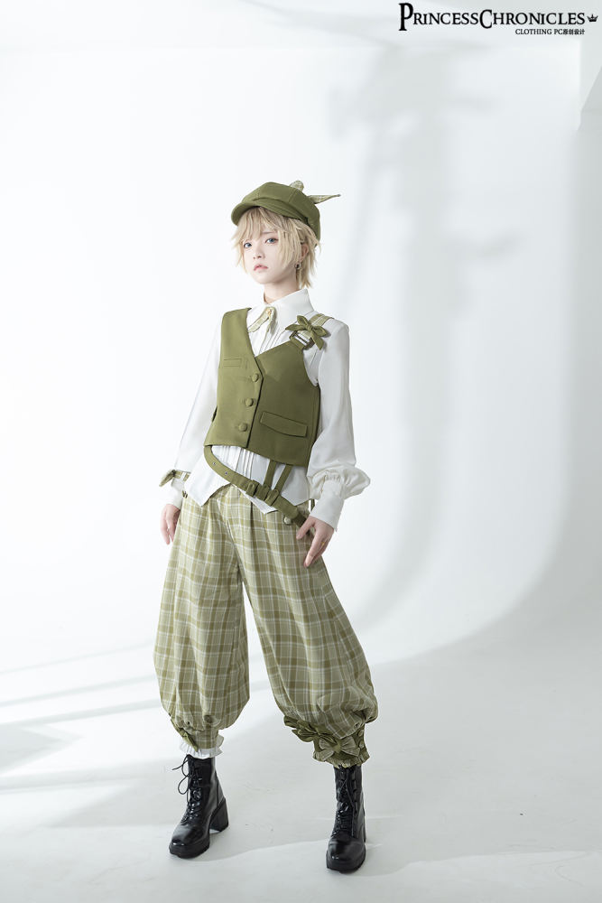 Princess Chronicles The Secret Morning Post Vest, Pants, Blouse and Hat - Matcha Ouji Fashion