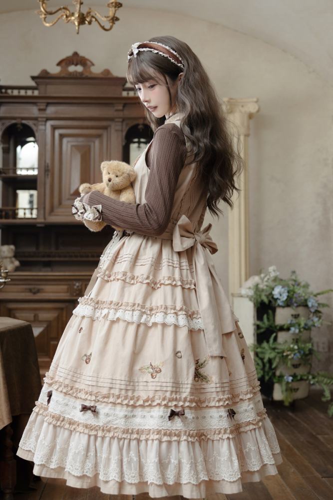 Shyp ~Forest Acorns~ Cotton Lolita JSK Blouse and Cardigan