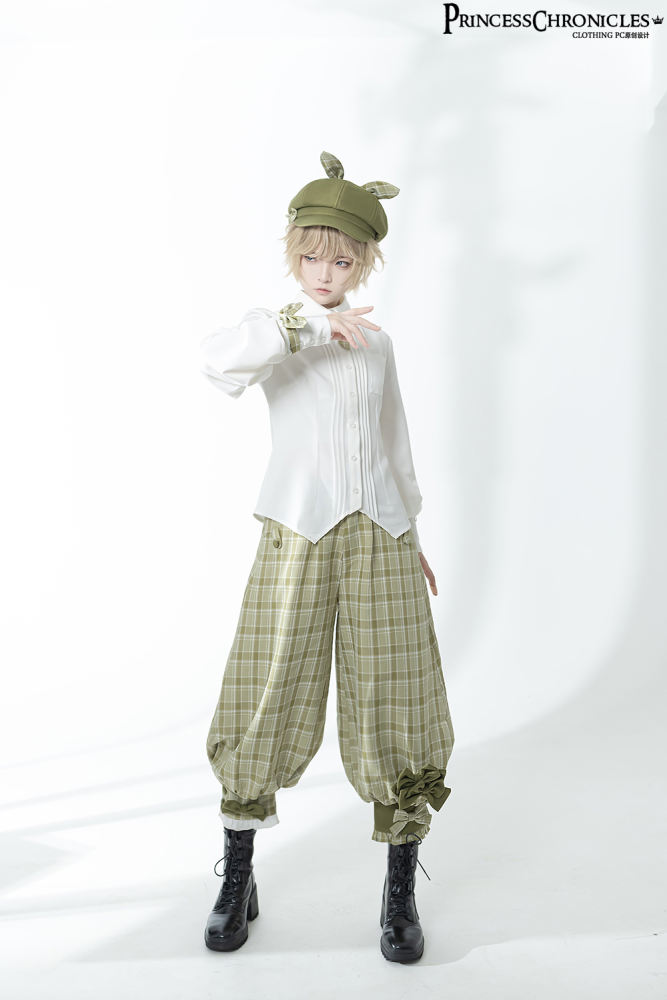 Princess Chronicles The Secret Morning Post Vest, Pants, Blouse and Hat - Matcha Ouji Fashion
