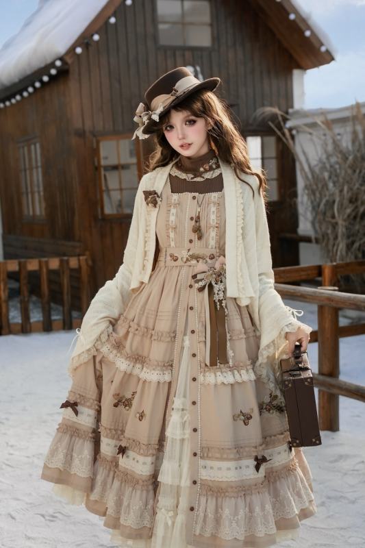 Shyp ~Forest Acorns~ Cotton Lolita JSK Blouse and Cardigan