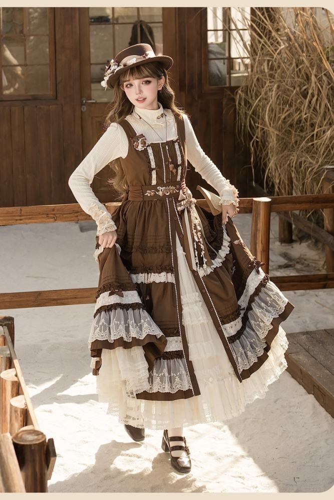 Shyp ~Forest Acorns~ Cotton Lolita JSK Blouse and Cardigan