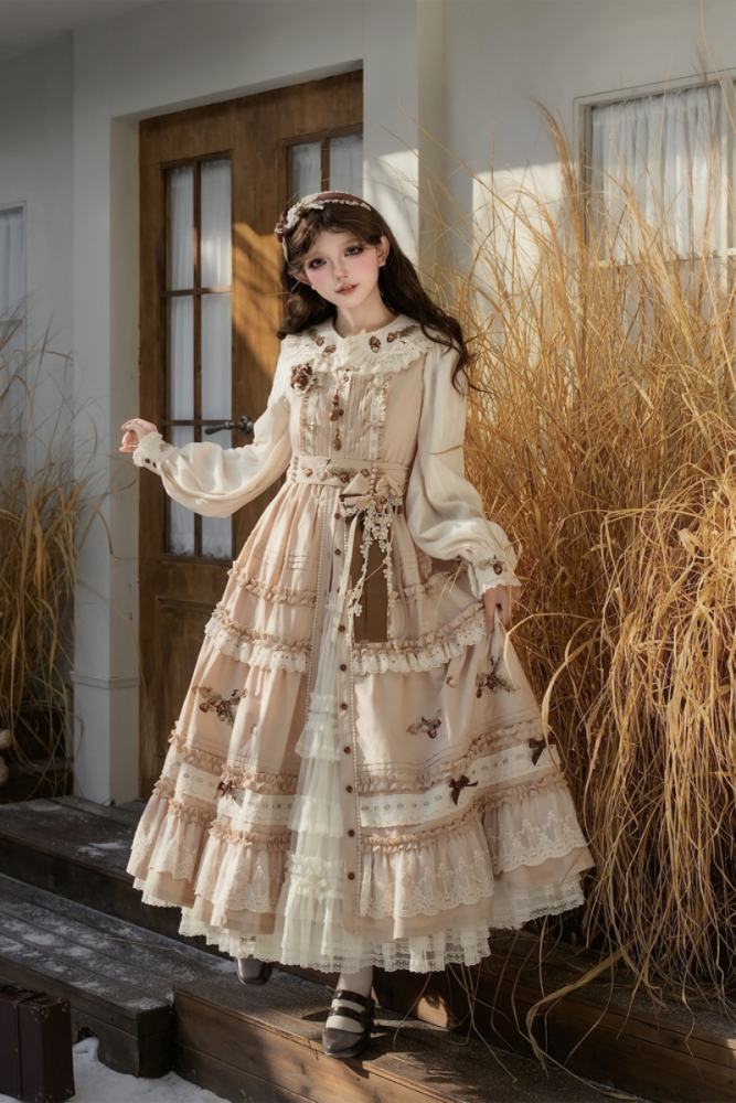 Shyp ~Forest Acorns~ Cotton Lolita JSK Blouse and Cardigan