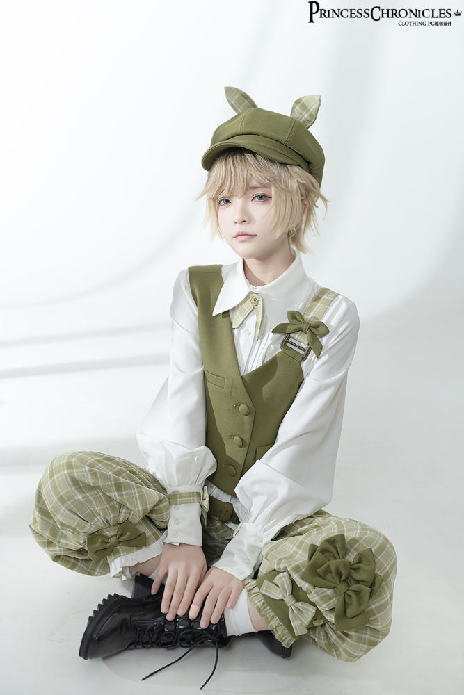 Princess Chronicles The Secret Morning Post Vest, Pants, Blouse and Hat - Matcha Ouji Fashion