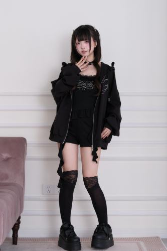 NoGenki Japanese Casual Jirai Kei Top Coat Trousers and Shorts