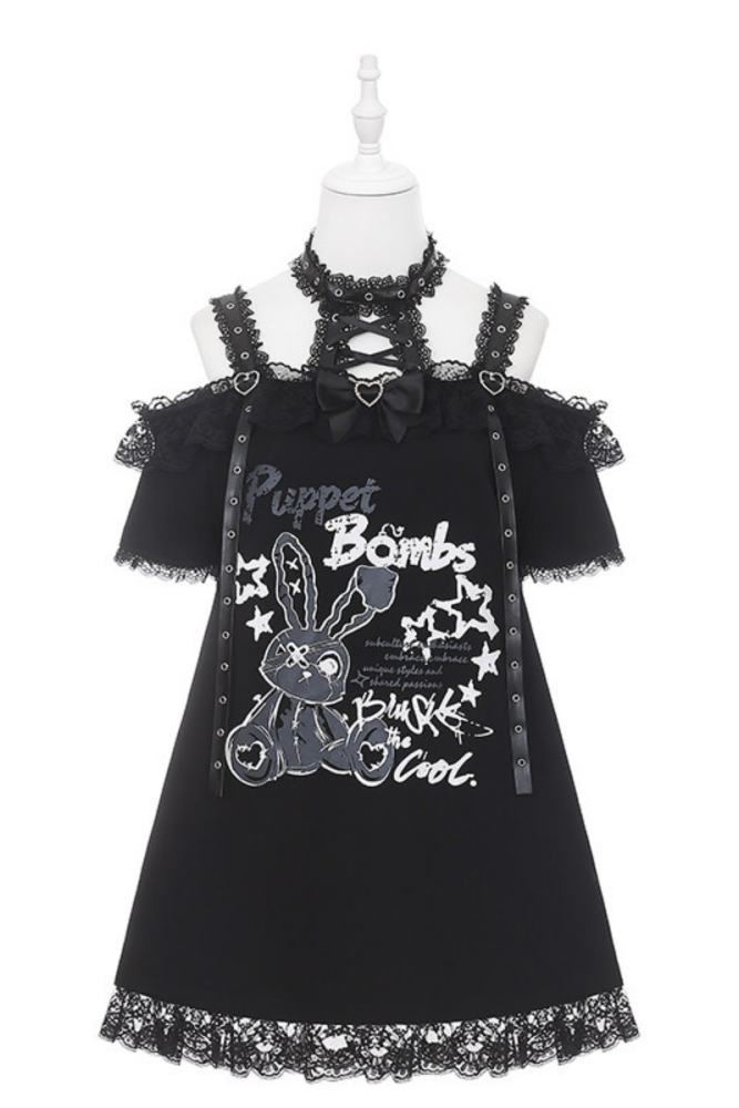 Puppet Bombs ~Star Bunny~ Jirai Kei T-shirt Skirt and Backpack