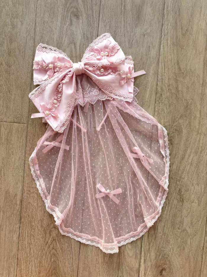 White Bird ～Romantic Castle～ Lolita Headbow Bonnet and Wristcuffs