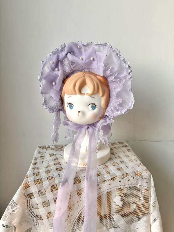 White Bird ～Romantic Castle～ Lolita Headbow Bonnet and Wristcuffs